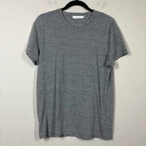 Samsoe Samsoe Mens Size Medium Graham Stripe Short Sleeves T-Shirt Black Jersey